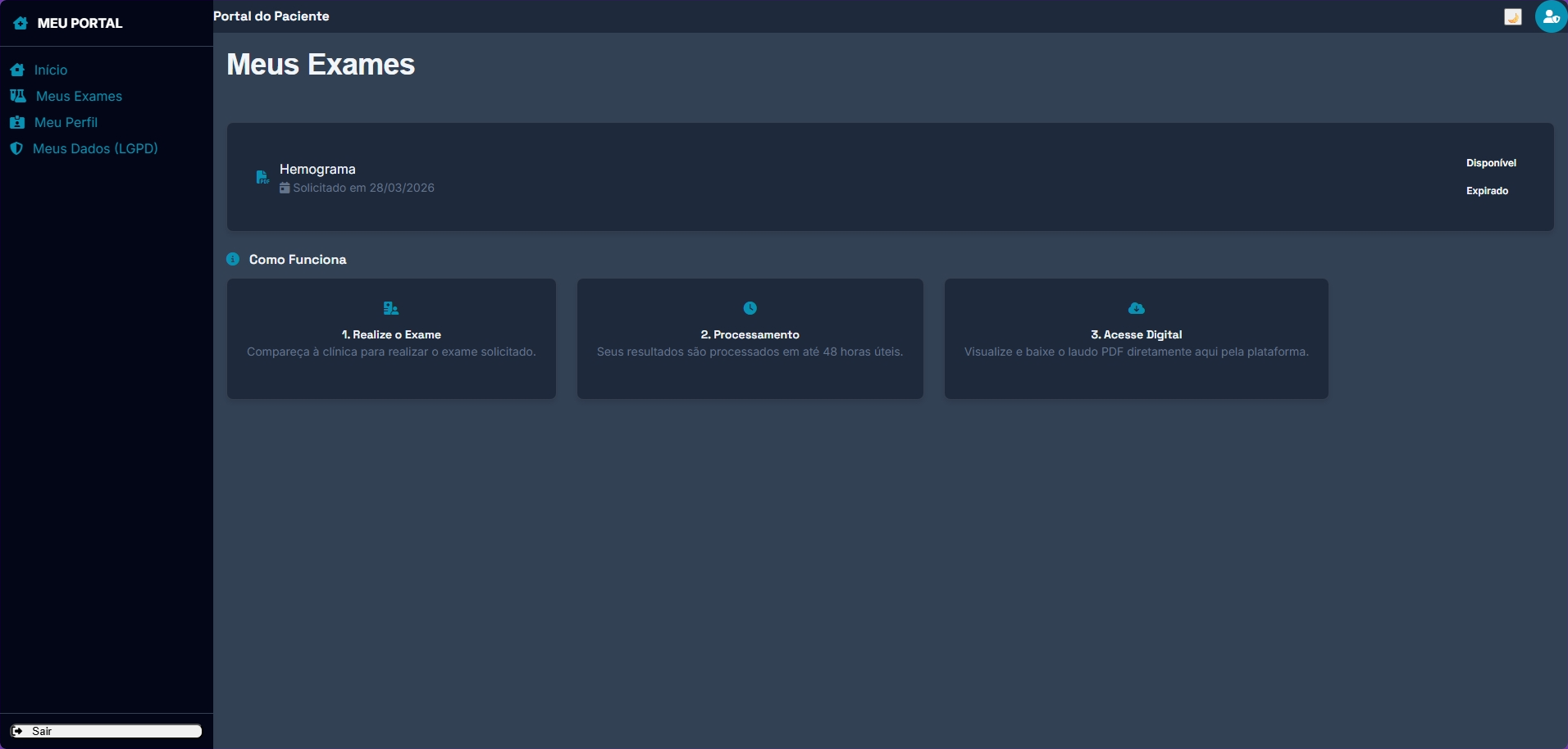 Meus Exames — Portal do Paciente
